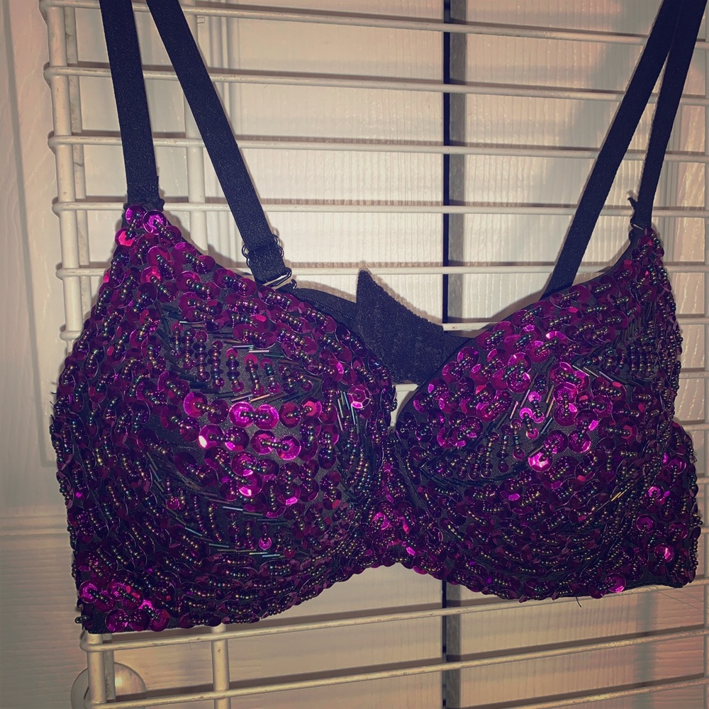 Purple sequined bra top